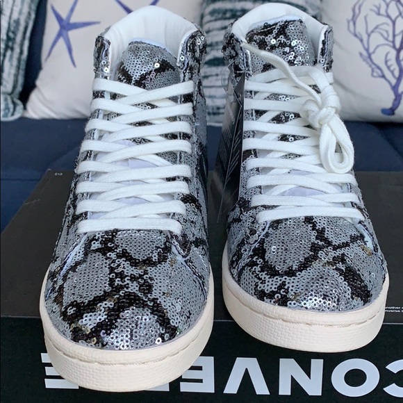 Converse PRO Leather mid silver/vintage wht/blk WM - Picture 8 of 16